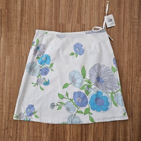 Izod Dresses & Skirts - IZOD Blue and Green White Floral Midi Skirt Vintage Y2K 90's NWT size 12P